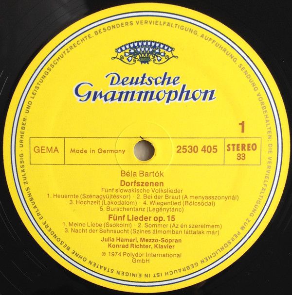 Deutsche Grammophon 2530 405 - Béla Bartók, Julia Hamari, Konrad - Image 3