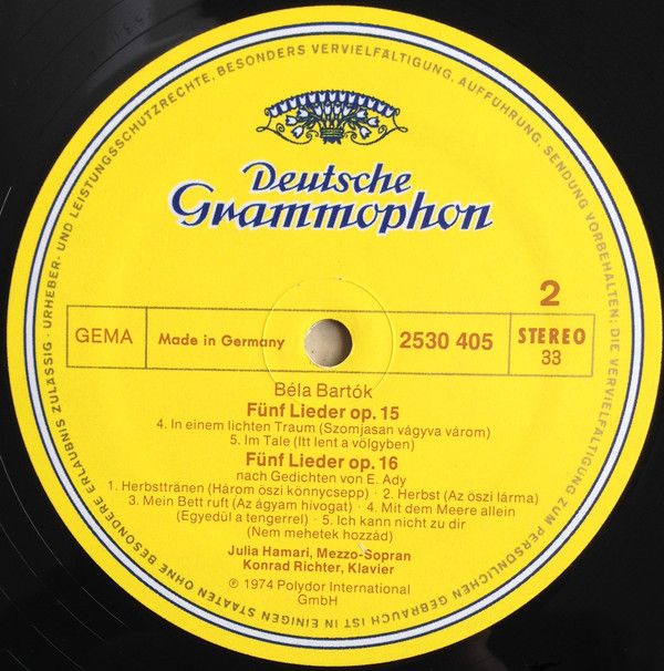 Deutsche Grammophon 2530 405 - Béla Bartók, Julia Hamari, Konrad - Image 4