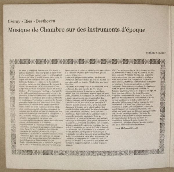 BASF B 20.835 - Carl Czerny, Ferdinand Ries, Ludwig van Beethove - Image 3