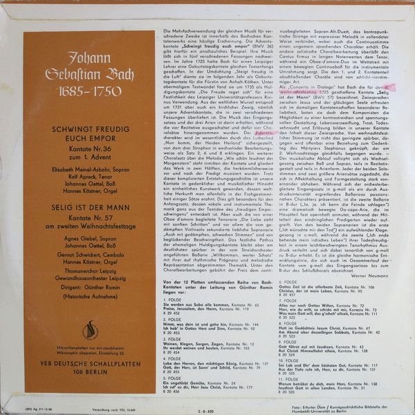 Eterna 8 20 527 - Johann Sebastian Bach, Günther Ramin - Schwing - Image 2