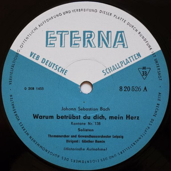 Eterna 8 20 526 - Johann Sebastian Bach, Günther Ramin - Warum B - Image 3