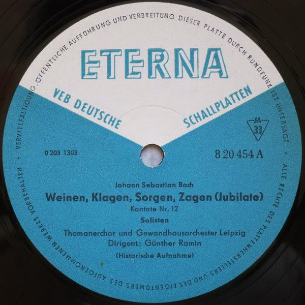 Eterna 8 20 454 - Johann Sebastian Bach, Günther Ramin - Weinen, - Image 3