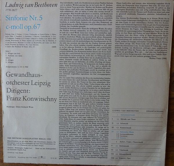 Eterna 8 25 414 - Ludwig van Beethoven, Gewandhausorchester Leip - Image 2