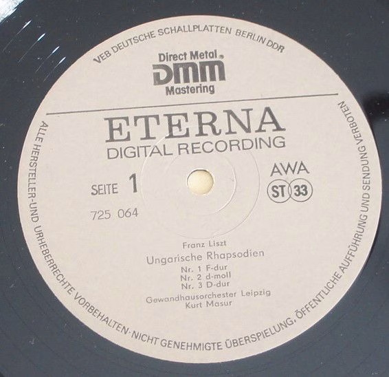 Eterna 7 25 064 - Franz Liszt, Gewandhausorchester Leipzig, Kurt - Image 2