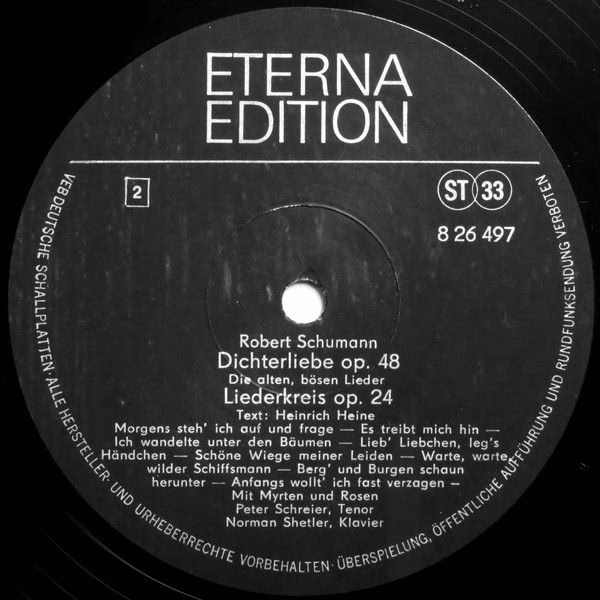 Eterna 8 26 497 - Robert Schumann, Peter Schreier, Norman Shetle - Image 4