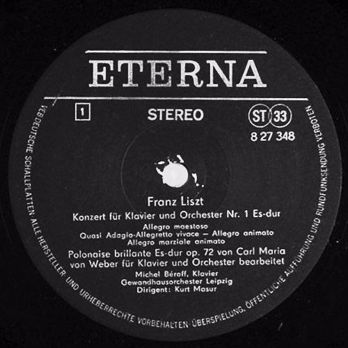 Eterna 8 27 348 - Franz Liszt, Michel Béroff, Gewandhausorcheste - Image 3