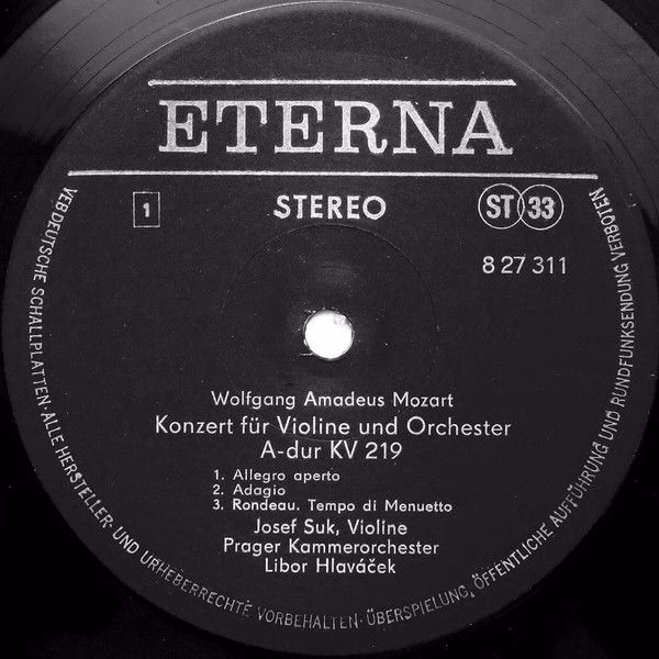 Eterna 8 27 311 - Wolfgang Amadeus Mozart, Josef Suk, Prague Cha - Image 3