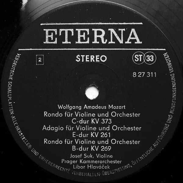 Eterna 8 27 311 - Wolfgang Amadeus Mozart, Josef Suk, Prague Cha - Image 4