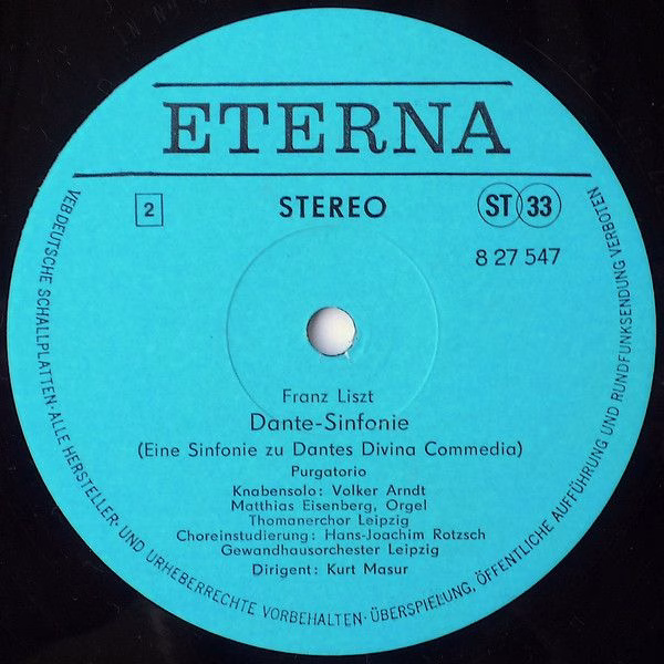 Eterna 8 27 547 - Franz Liszt, Thomanerchor, Gewandhausorchester - Image 4