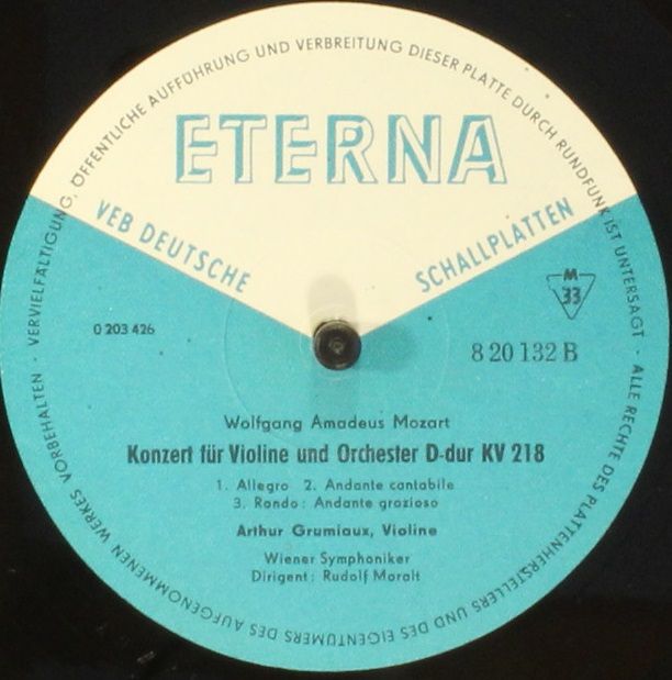 Eterna 8 20 132 - Wolfgang Amadeus Mozart, Arthur Grumiaux, Wien - Image 4