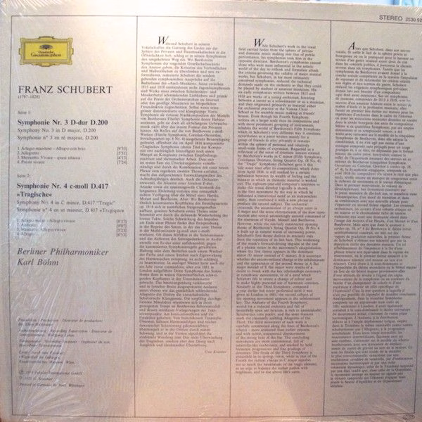Deutsche Grammophon 2530 526 - Franz Schubert, Berliner Philharm - Image 2