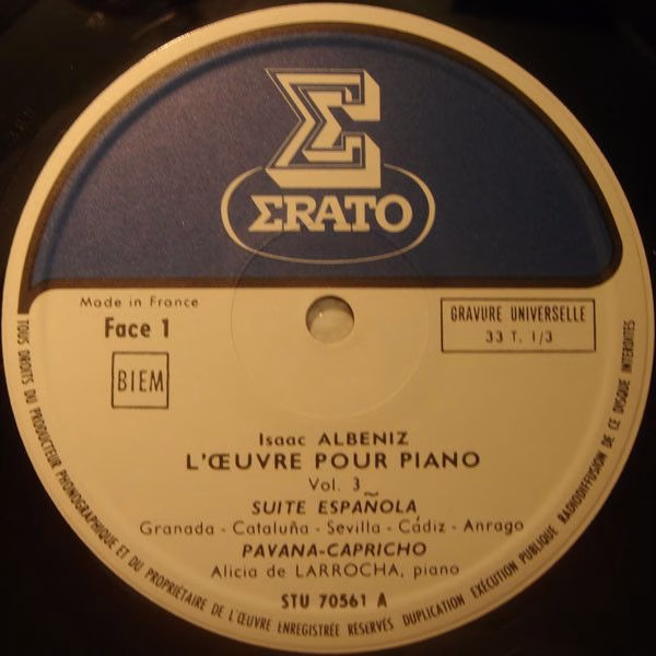 Erato STU 70561 - Isaac Albéniz, Alicia De Larrocha - L'Œuvre Po - Image 3