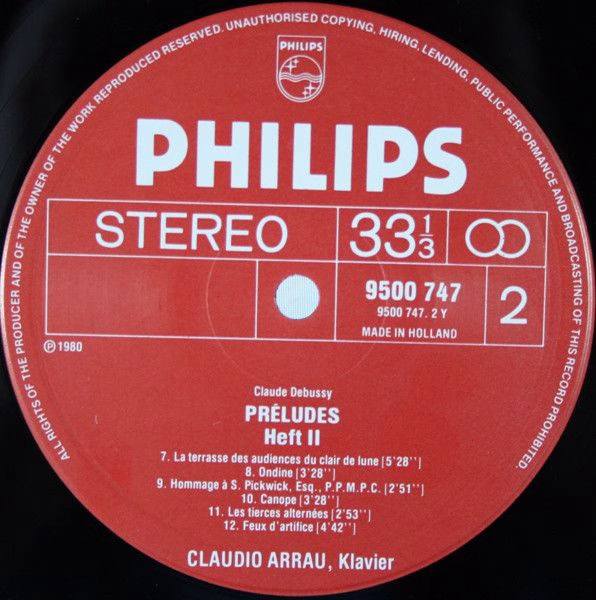 Philips 9500 747 - Claude Debussy, Claudio Arrau - Préludes Volu - Image 4