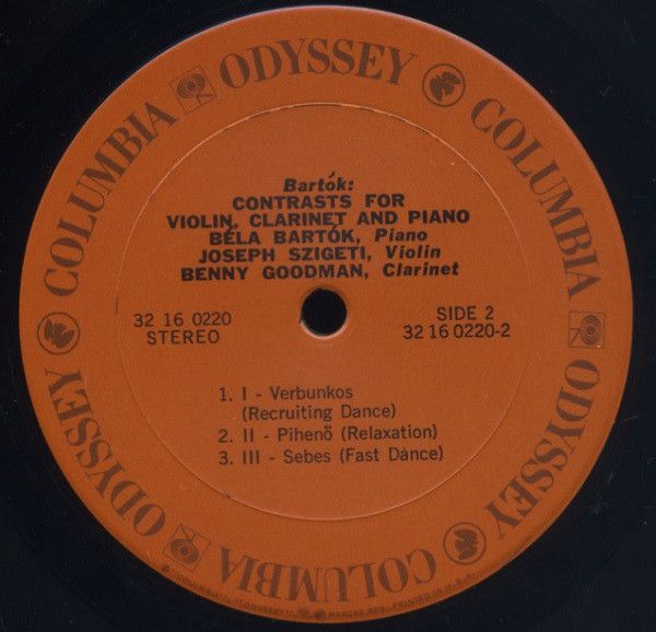 Odyssey 32 16 0220 - Béla Bartók, Joseph Szigeti, Benny Goodman - Image 3