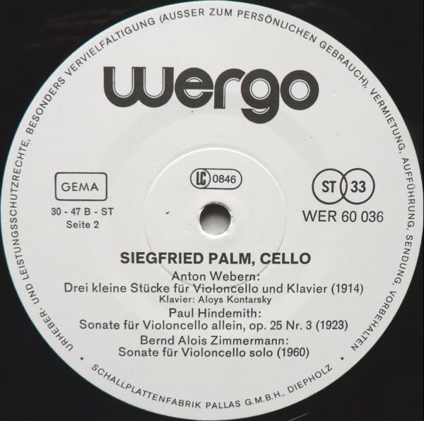 WERGO WER 60036 - Siegfried Palm, György Ligeti, Krzysztof Pende - Image 3