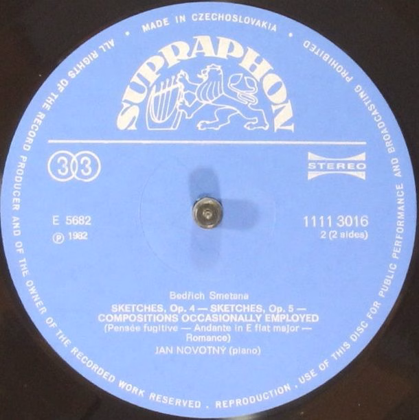 Supraphon 1111 3016 G - Bedřich Smetana, Jan Novotný - Piano Wor - Image 3