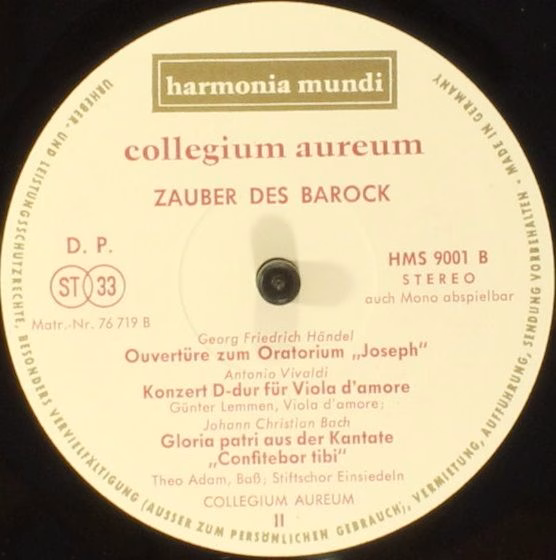 Harmonia Mundi HMS 9001 - Collegium Aureum - Zauber Des Barock - Image 4