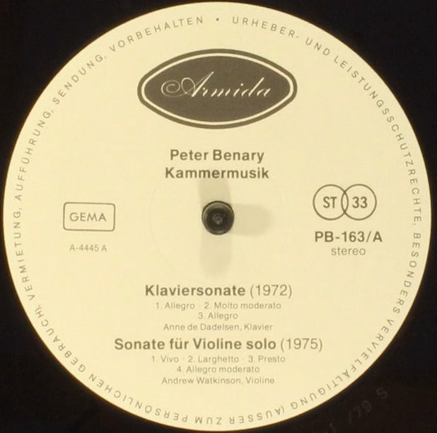 Armida PB-163 - Peter Benary - Kammermusik - Image 3