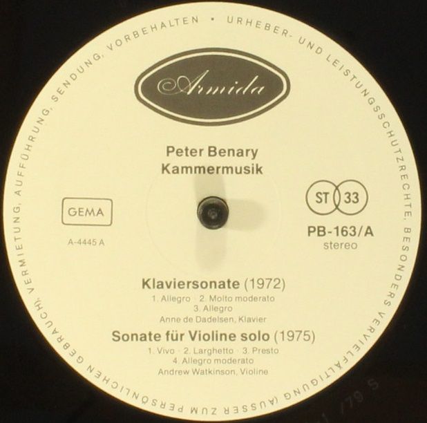 Armida PB-163 - Peter Benary - Kammermusik - Image 3