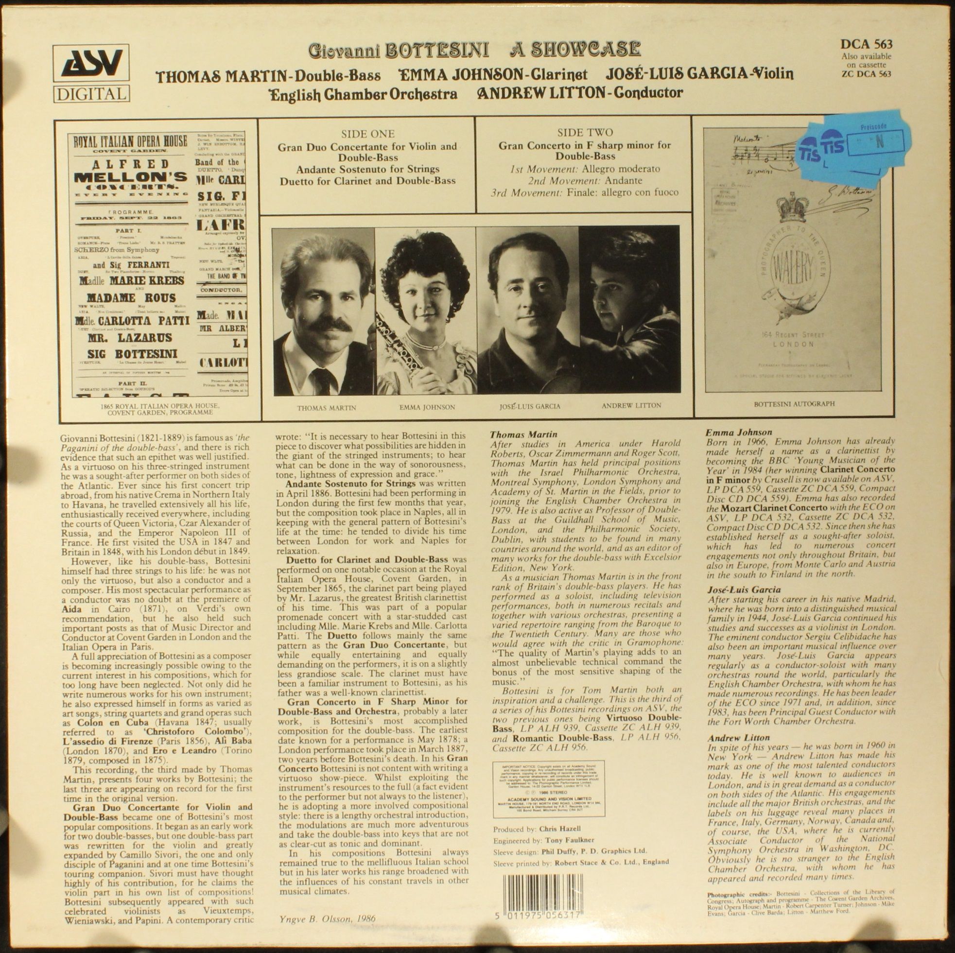 ASV DCA 563 - Giovanni Bottesini, Thomas Martin (5), Emma Johnso - Image 2
