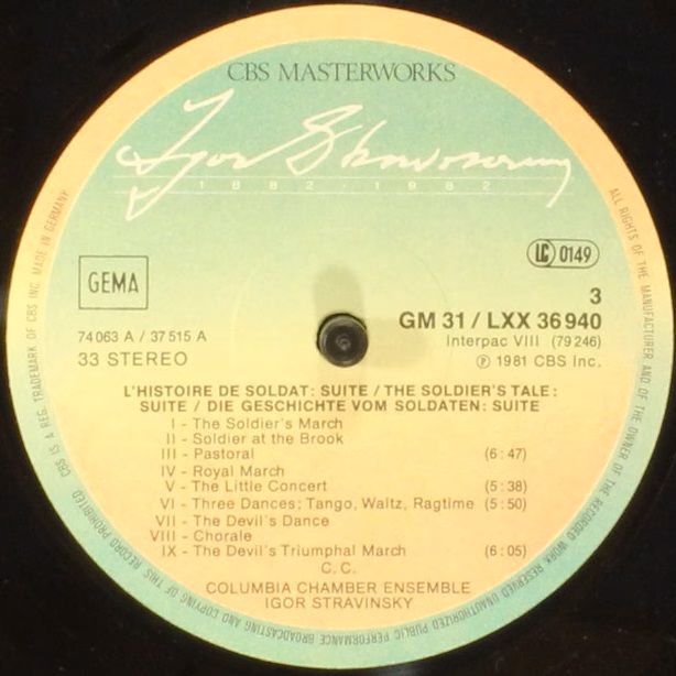 CBS Masterworks GM 31 - Igor Stravinsky, Columbia Chamber Orches - Image 7