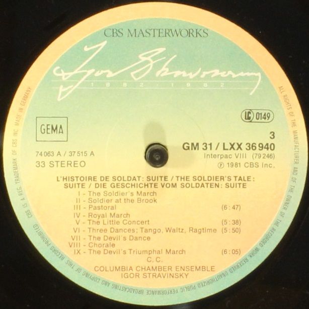 CBS Masterworks GM 31 - Igor Stravinsky, Columbia Chamber Orches - Image 7