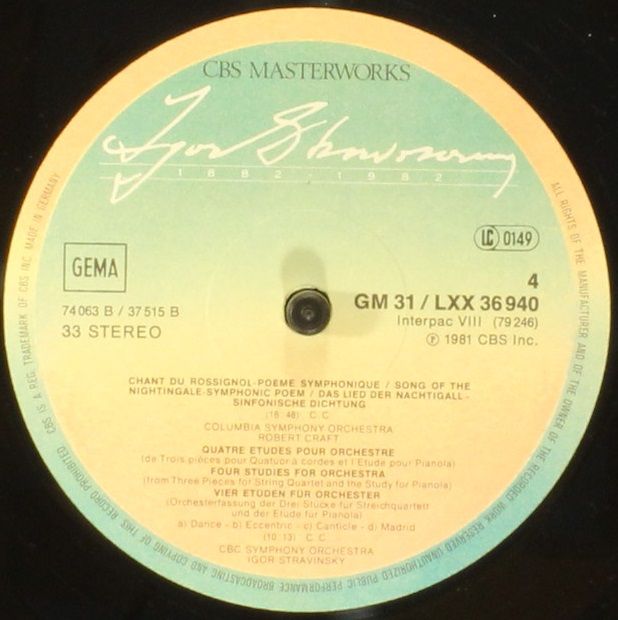 CBS Masterworks GM 31 - Igor Stravinsky, Columbia Chamber Orches - Image 8