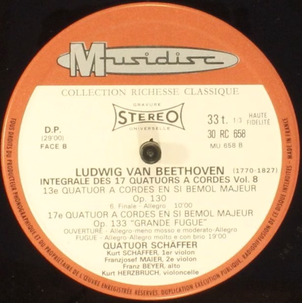 Musidisc 30 RC 658 - Ludwig van Beethoven, Quatuor Schäffer - In - Image 3