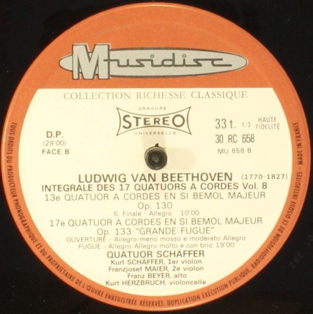 Musidisc 30 RC 658 - Ludwig van Beethoven, Quatuor Schäffer - In - Image 3