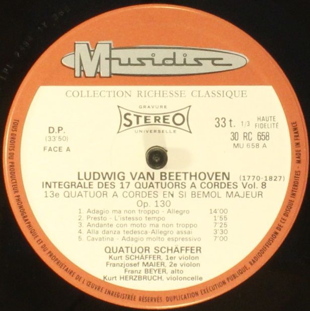 Musidisc 30 RC 658 - Ludwig van Beethoven, Quatuor Schäffer - In - Image 4