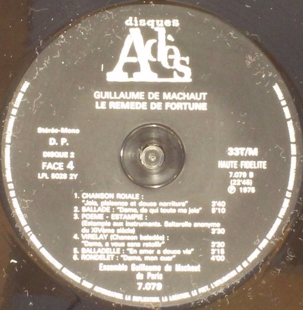 Disques Adès ADES 7078 - Guillaume de Machaut, Ensemble Guillaum - Image 10