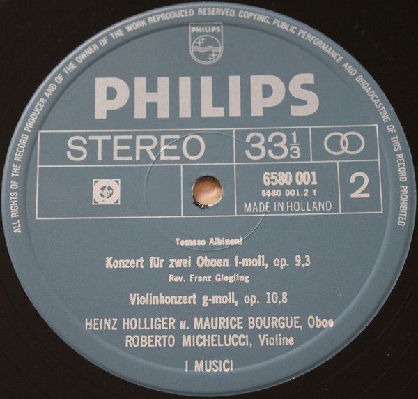Philips 6580 001 - Tomaso Albinoni, I Musici - Adagio G-Moll / C - Image 4