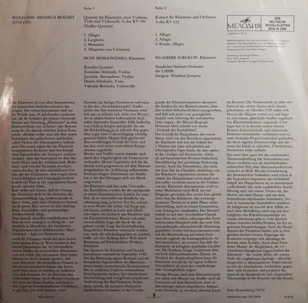 Melodia Eterna 8 26 274 - Wolfgang Amadeus Mozart - Klarinettenq - Image 2