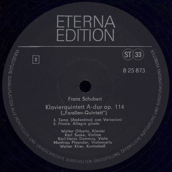 Eterna 8 25 873 - Franz Schubert, Walter Olbertz, Karl Suske, Ka - Image 4