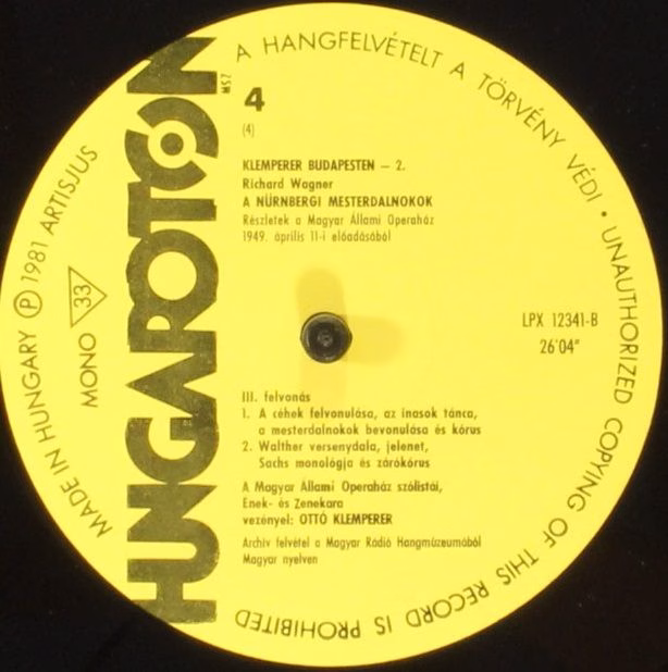 Hungaroton LPX 12340-41 - Richard Wagner, Otto Klemperer, György - Image 7