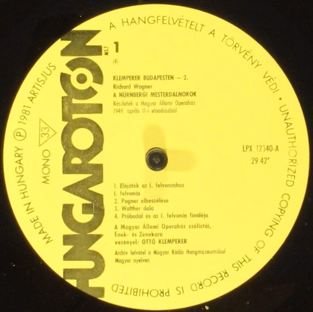 Hungaroton LPX 12340-41 - Richard Wagner, Otto Klemperer, György - Image 9
