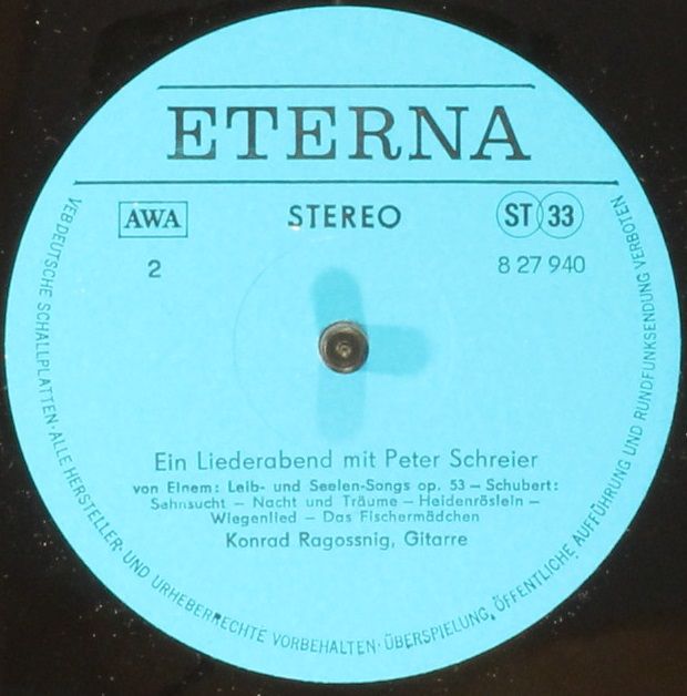 Eterna 8 27 940 - Peter Schreier, Konrad Ragossnig - Ein Liedera - Image 4