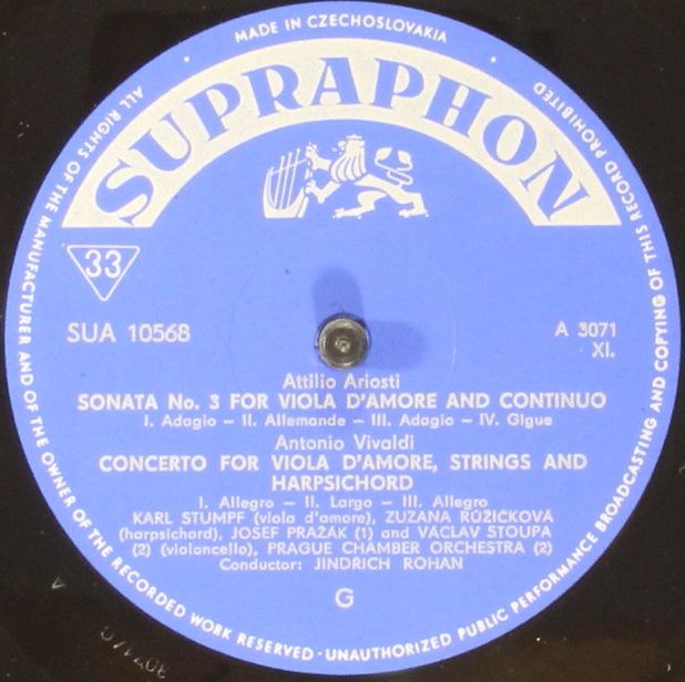 Supraphon SUA 10568 - Attilio Ariosti, Antonio Vivaldi, Pater An - Image 5