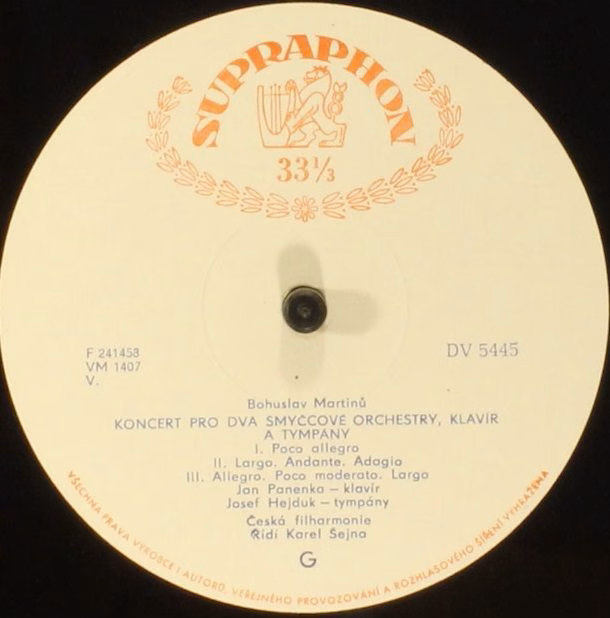 Supraphon DV 5445 - Bohuslav Martinů, Dmitri Shostakovich - Konc - Image 3