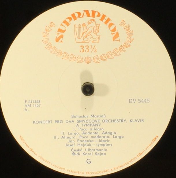 Supraphon DV 5445 - Bohuslav Martinů, Dmitri Shostakovich - Konc - Image 3