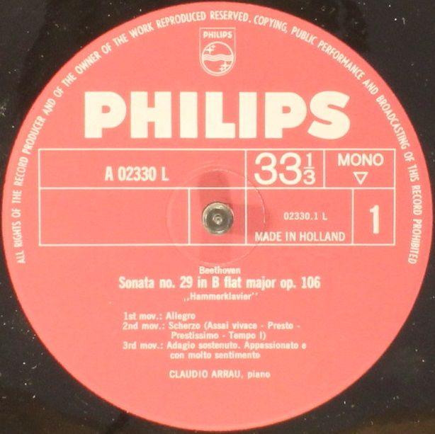 Philips A 02330 L - Ludwig van Beethoven, Claudio Arrau - Klavie - Image 3