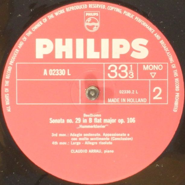 Philips A 02330 L - Ludwig van Beethoven, Claudio Arrau - Klavie - Image 4