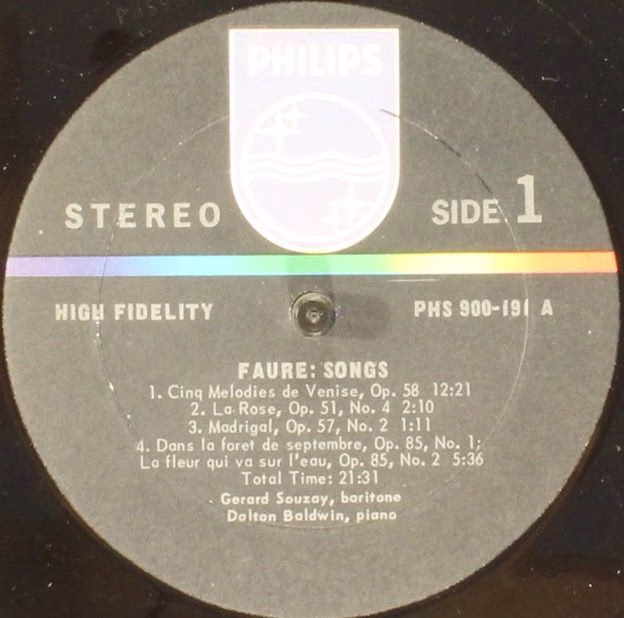 Philips PHS900-191 - Gérard Souzay, Dalton Baldwin - Melodies of - Image 3