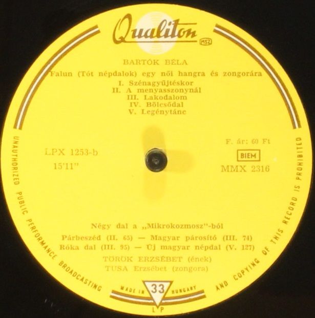 Qualiton LPX 1253 - Csajbók Terézia, Erzsébet Török, Tusa Erzséb - Image 5