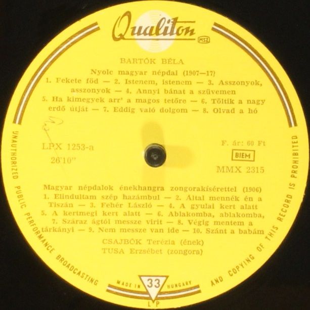 Qualiton LPX 1253 - Csajbók Terézia, Erzsébet Török, Tusa Erzséb - Image 6