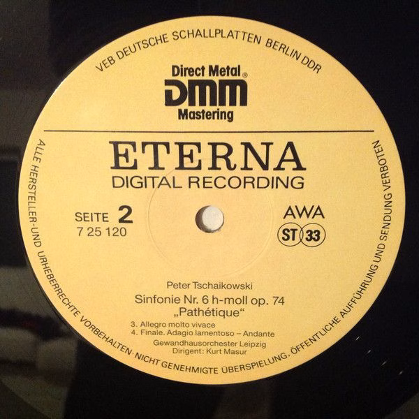 Eterna 7 25 120 - Kurt Masur, Pyotr Ilyich Tchaikovsky, Gewandha - Image 4