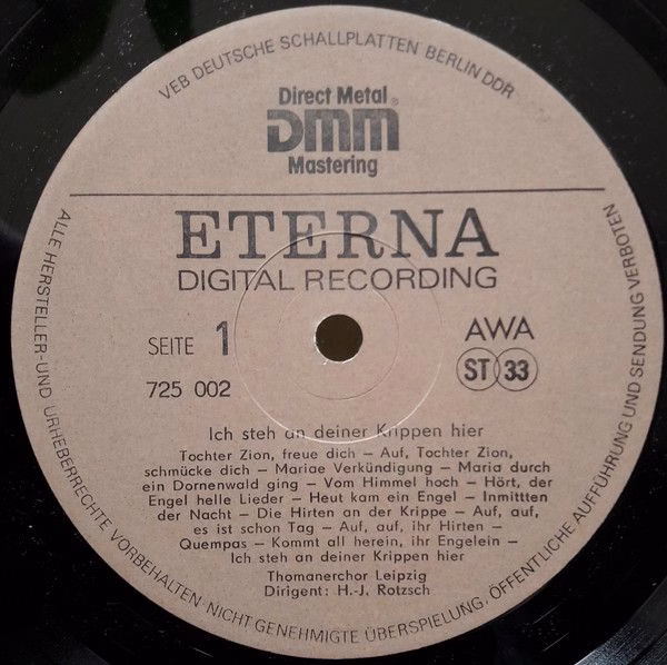 Eterna 725 002 - Thomanerchor - Ich Steh An Deiner Krippen Hier - Image 3