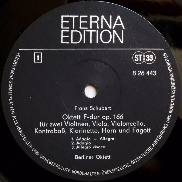 Eterna 8 26 443 - Franz Schubert, Berliner Oktett - Oktett F-dur - Image 6