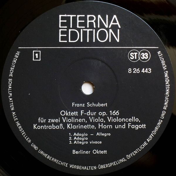 Eterna 8 26 443 - Franz Schubert, Berliner Oktett - Oktett F-dur - Image 6