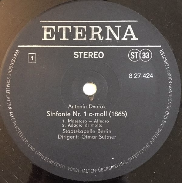 Eterna 8 27 424 - Antonín Dvořák, Staatskapelle Berlin, Otmar Su - Image 3